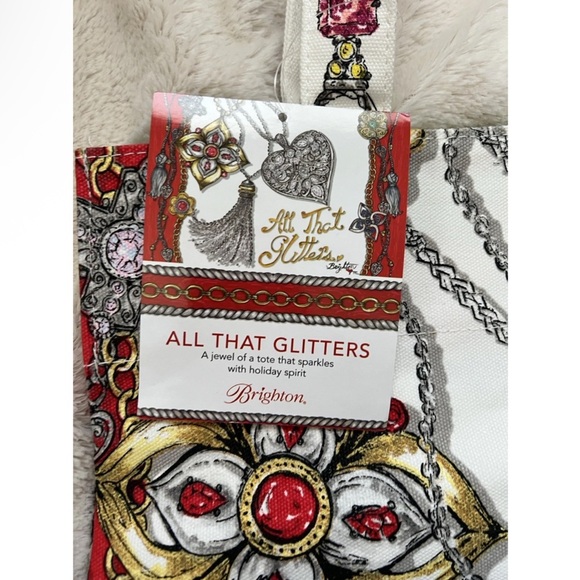 Brighton all that glitter  multicolor canvas tote bag 
14.5" h x 15.5" w x 8" d - Picture 5 of 13